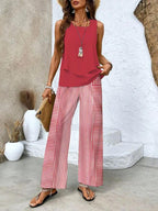 Abigail | Women's Chic Two-Piece Set - Red