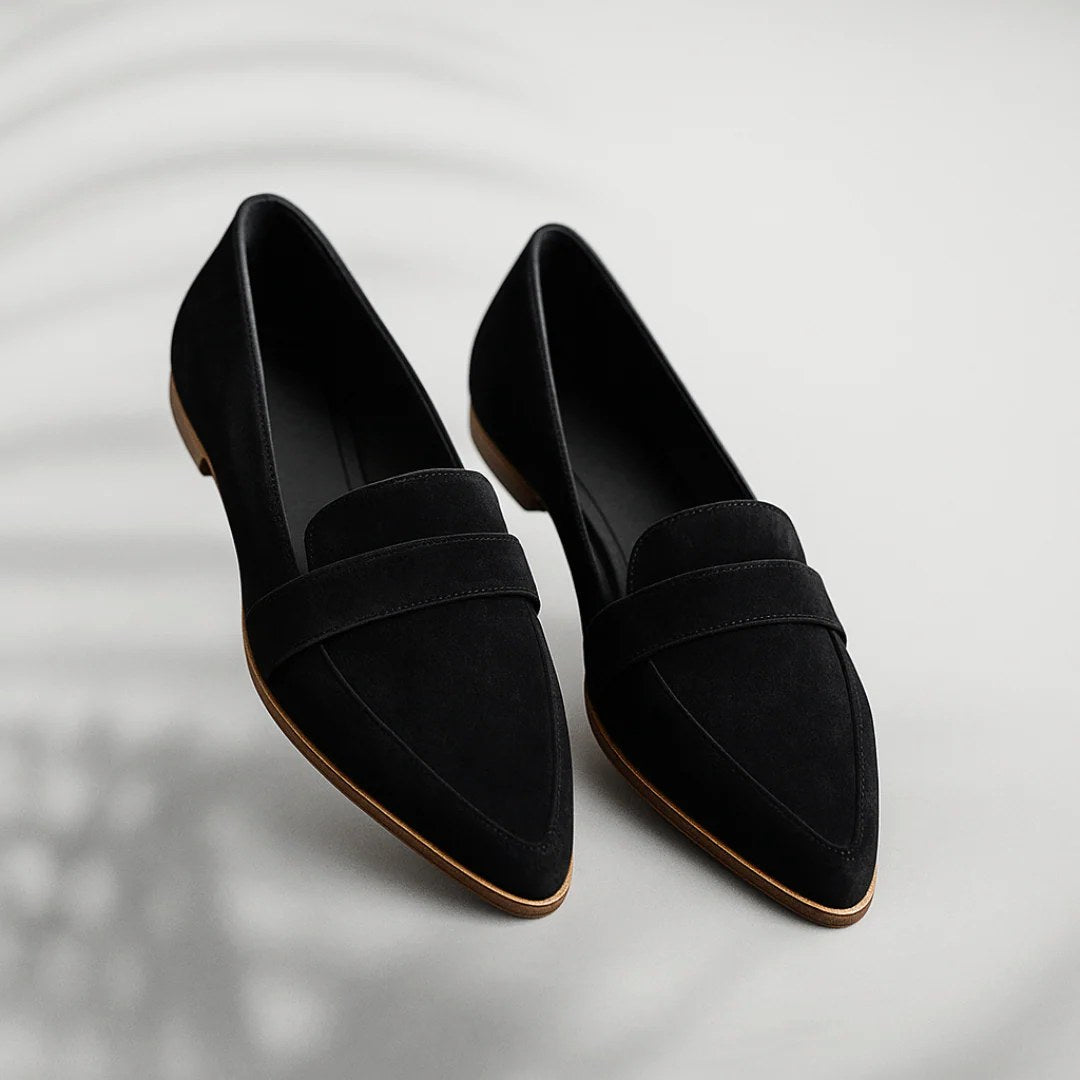 Abigail | Women's Classic Leather Loafers - Grey