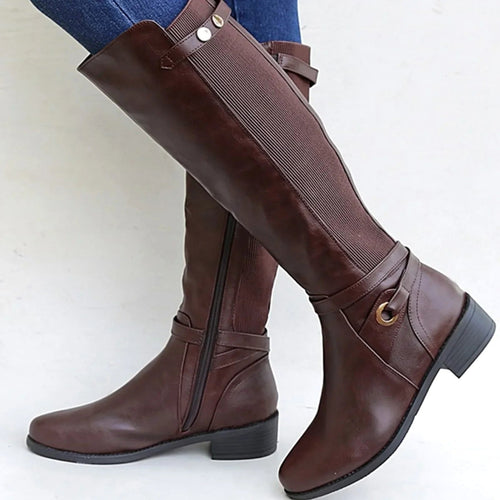 Abigail | Women's Orthopedic Leather Boots, Knee-High Autumn Boots | The Dress Cellar | Black