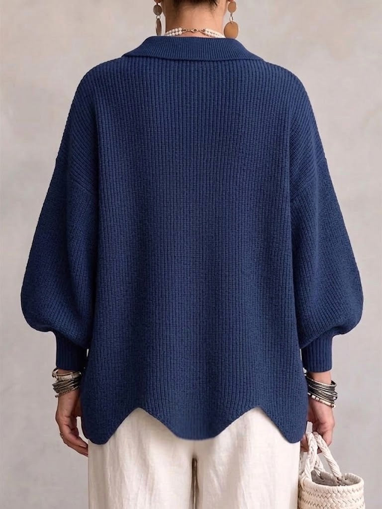 Erica | Women's Oversized Cardigan with Collar and Large Buttons, Relaxed-Fit Cardigan | The Dress Cellar