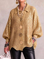 Erica | Women's Oversized Cardigan with Collar and Large Buttons, Relaxed-Fit Cardigan | The Dress Cellar