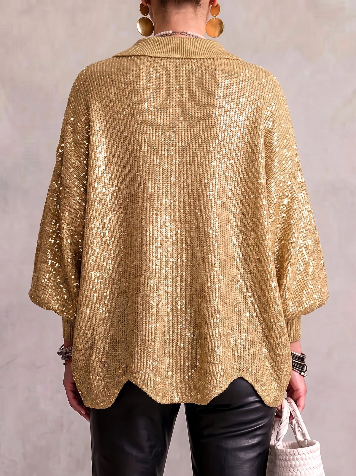 Erica | Women's Oversized Cardigan with Collar and Large Buttons, Relaxed-Fit Cardigan | The Dress Cellar