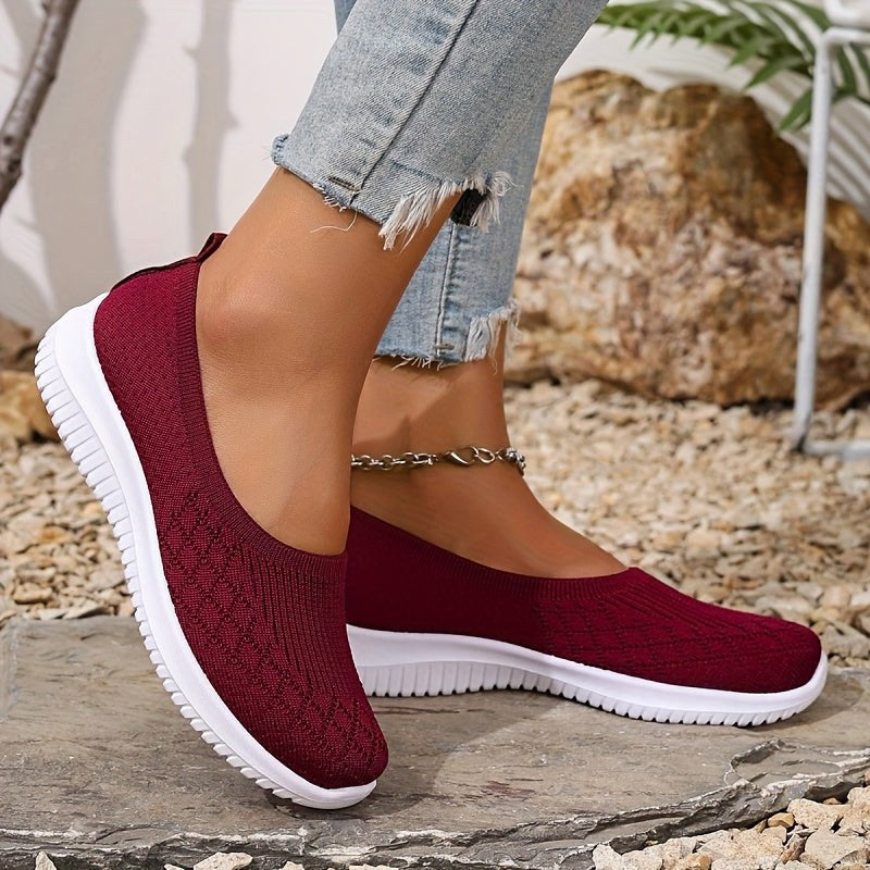 Adeline | Women's Orthopaedic Slip-On Trainers, Lightweight Comfort Shoes | The Dress Cellar | Red