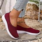Adeline | Women's Orthopaedic Slip-On Trainers, Lightweight Comfort Shoes | The Dress Cellar | Red