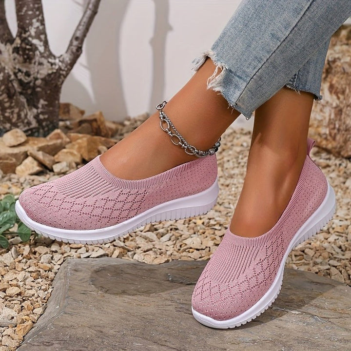 Adeline | Women's Orthopaedic Slip-On Trainers, Lightweight Comfort Shoes | The Dress Cellar | Pink