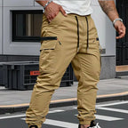 Alastair | Men's Stretch Jogger Trousers, Relaxed Fit Joggers | The Dress Cellar | Army Green