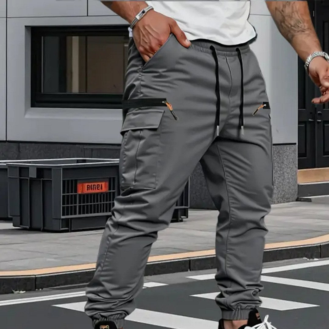 Alastair | Men's Stretch Jogger Trousers, Relaxed Fit Joggers | The Dress Cellar | Black