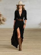 Alessandra | Women's Chic Maxi Dress - Black