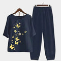 Alessia | Women's Comfortable Two-Piece Set - Navy Blue