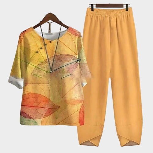 Alessia | Women's Comfortable Two-Piece Set - Orange