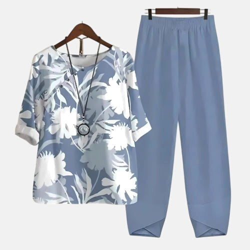 Alessia | Women's Comfortable Two-Piece Set - Blue