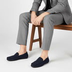 Garrett | Men's Suede-Effect Slip-On Loafers, Flexible Sole Loafers | The Dress Cellar