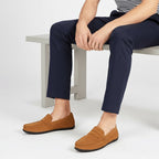 Garrett | Men's Suede-Effect Slip-On Loafers, Flexible Sole Loafers | The Dress Cellar