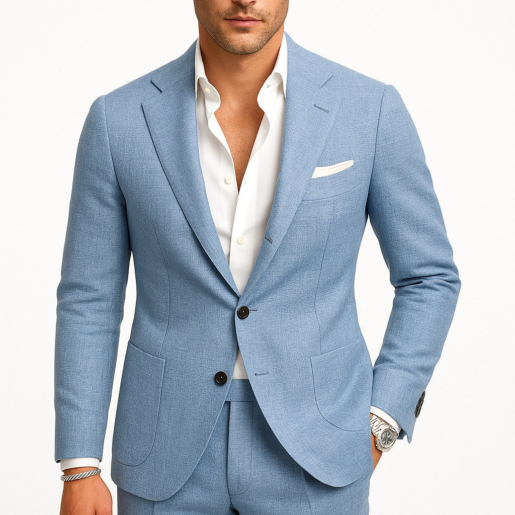 Alfie | Men's Tailored Two-Piece Suit, Jacket and Trousers | The Dress Cellar | Beige