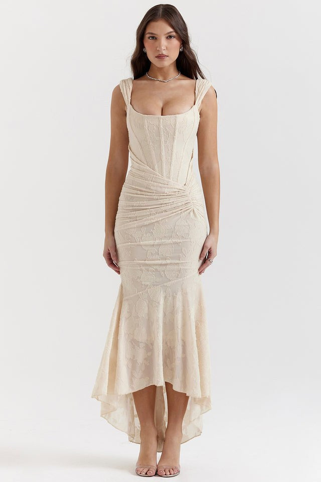 Alicja | Women's Lace Evening Dress with Fitted Silhouette, Elegant Evening Dress | The Dress Cellar