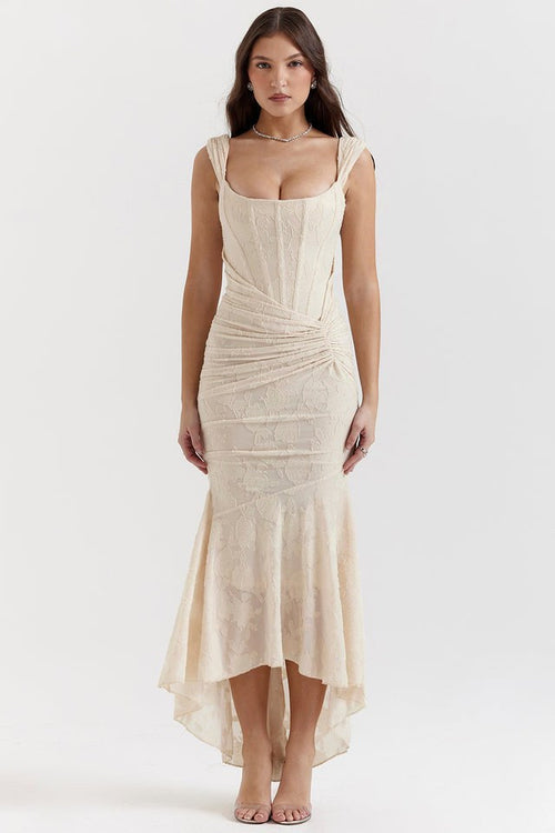 Alicja | Women's Lace Evening Dress with Fitted Silhouette, Elegant Evening Dress | The Dress Cellar