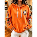 Allison | Women's Cozy Hooded Hoodie, Relaxed Autumn Sweater | The Dress Cellar | Orange