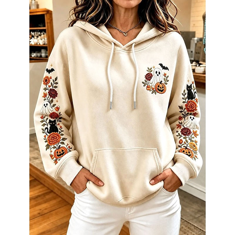 Allison | Women's Cozy Hooded Hoodie, Relaxed Autumn Sweater | The Dress Cellar | Apricot