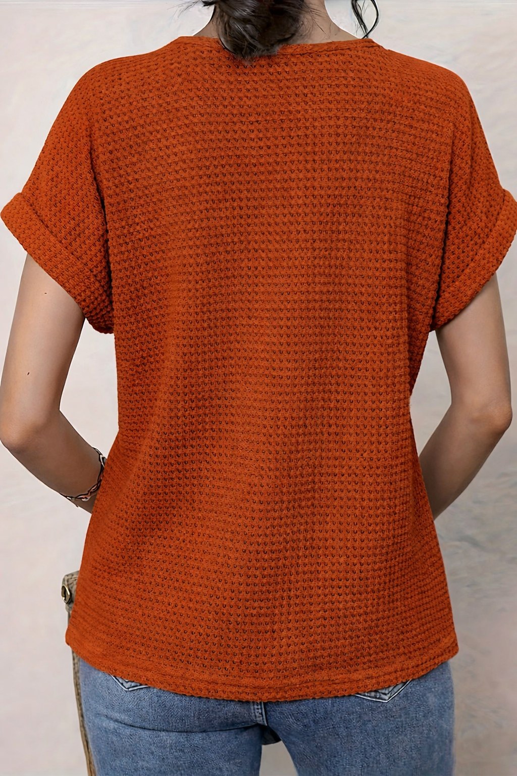 Amanda | Women's Round Neck Short Sleeve Blouse with Lace Trim - image 10
