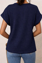 Amanda | Women's Round Neck Short Sleeve Blouse with Lace Trim - image 11