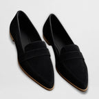 Amanda | Women's Soft Suede Loafers - Black