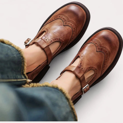 Amber | Women's Orthopedic Mary Jane Shoes - Brown