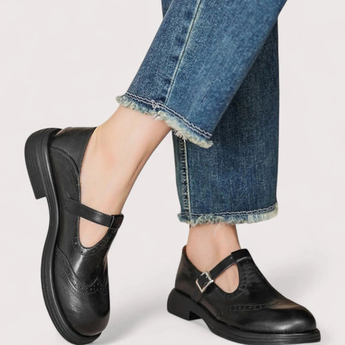 Amber | Women's Orthopedic Mary Jane Shoes - Black