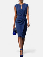 Amelia | Women's Sophisticated Midi Dress - Light Blue