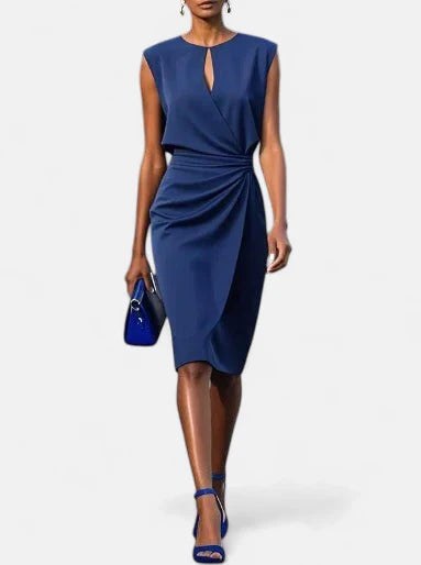 Amelia | Women's Sophisticated Midi Dress - Light Blue