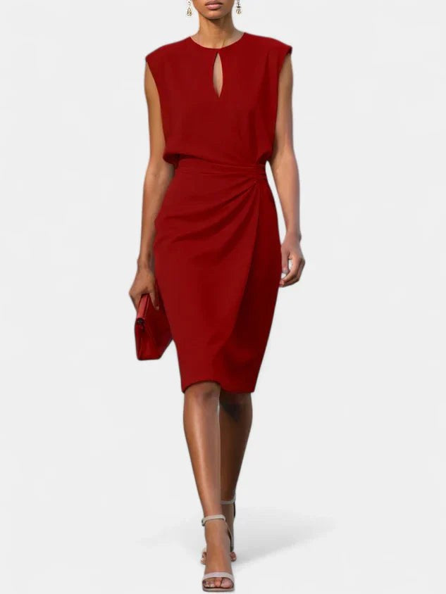 Amelia | Women's Sophisticated Midi Dress - Navy Blue