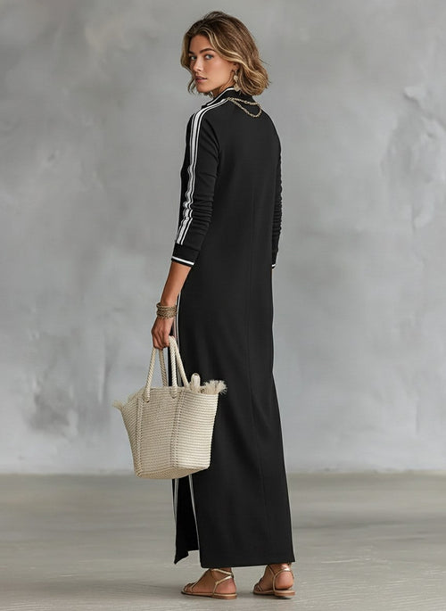 Amelie | Women's Collar Sweatshirt Maxi Dress, Button-Down Midi Dress | The Dress Cellar