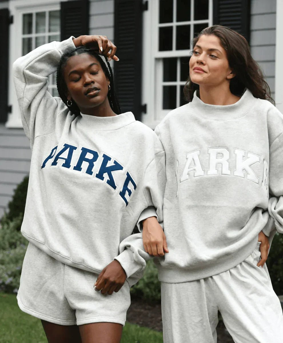Annabelle | Women's Oversized Varsity Sweatshirt, Chenille Lettering Crewneck Jumper | The Dress Cellar