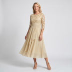 Annalise | Women's Floral Lace Chiffon Midi Dress - image 2