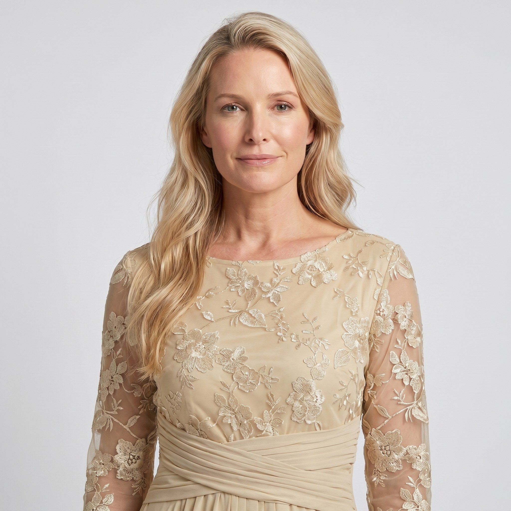 Annalise | Women's Floral Lace Chiffon Midi Dress - image 4