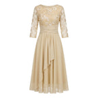 Annalise | Women's Floral Lace Chiffon Midi Dress - image 5