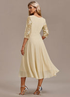 Annalise | Women's Floral Lace Chiffon Midi Dress - image 8