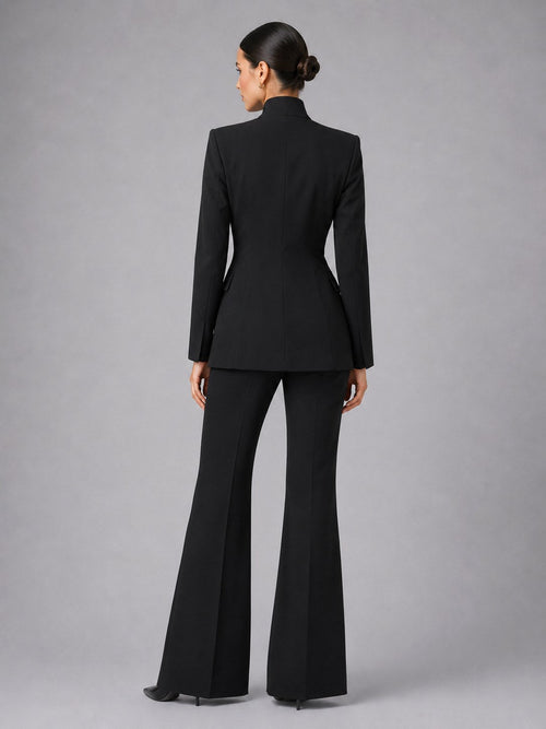 Annie | Women's Tailored Blazer & Trouser Suit Set, Smart Two-Piece Suit | The Dress Cellar | Cream