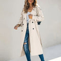 Anouk | Women's Long Trench Coat, Classic Double-Breasted Coat | The Dress Cellar