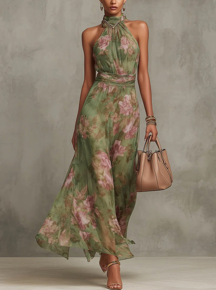 Arabella | Women's Floral Maxi Halter Dress - image 2