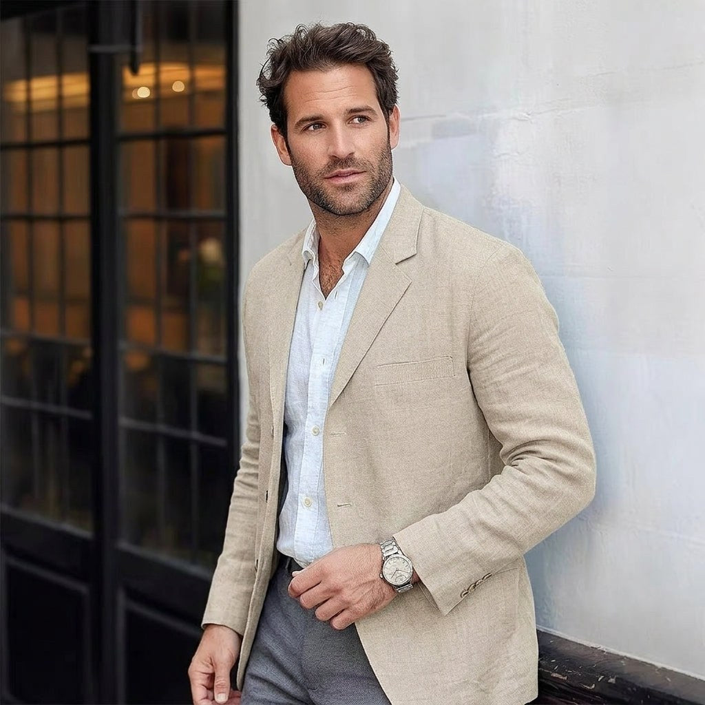 Alexander | Men's Linen Blazer in Smart Casual Style, Lightweight Summer Jacket | The Dress Cellar