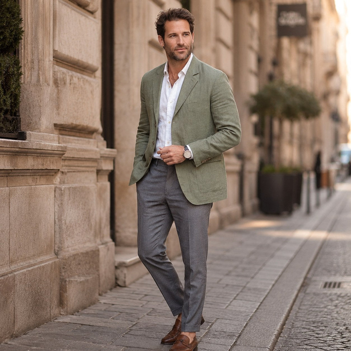 Alexander | Men's Linen Blazer in Smart Casual Style, Lightweight Summer Jacket | The Dress Cellar