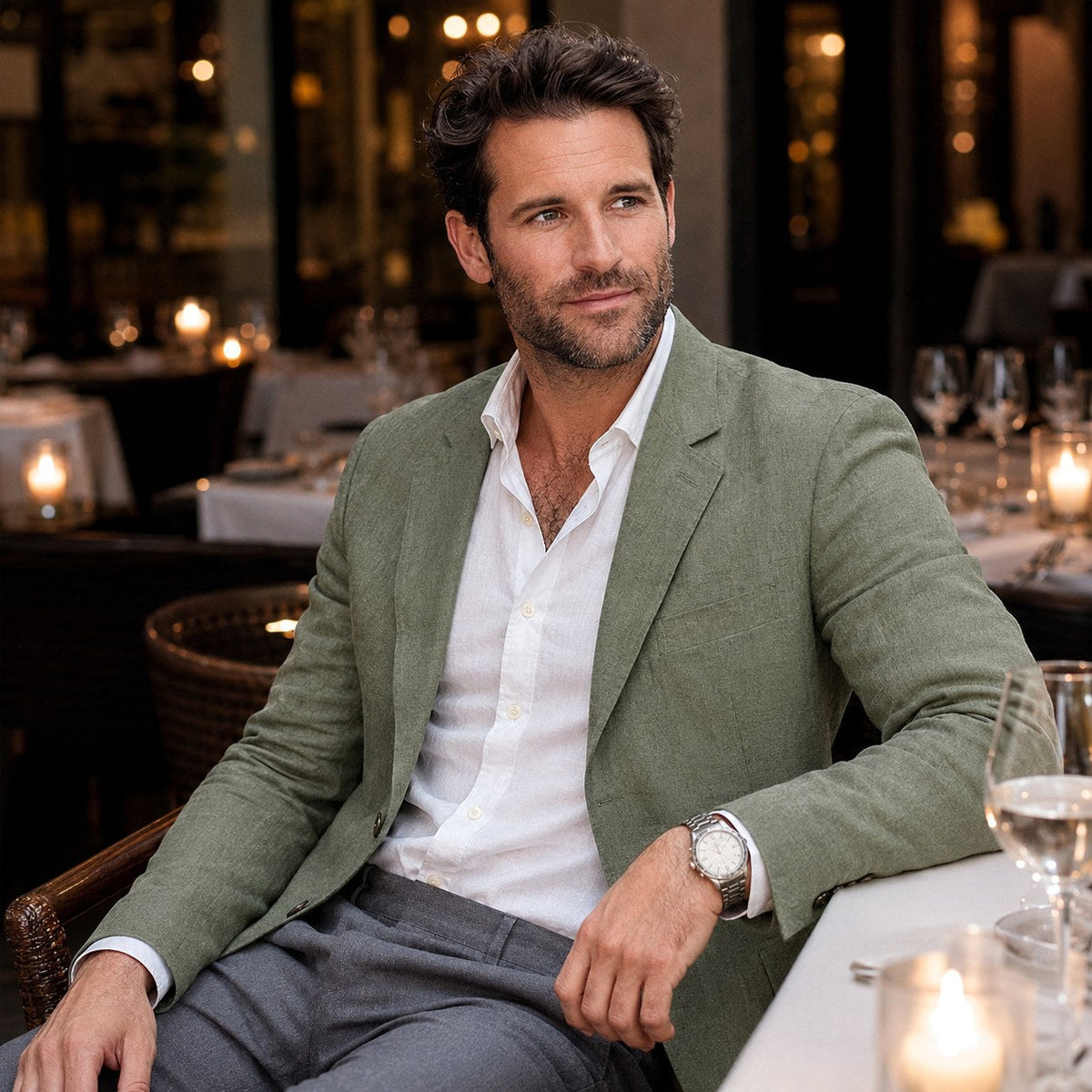Alexander | Men's Linen Blazer in Smart Casual Style, Lightweight Summer Jacket | The Dress Cellar