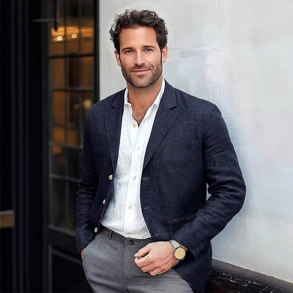 Alexander | Men's Linen Blazer in Smart Casual Style, Lightweight Summer Jacket | The Dress Cellar