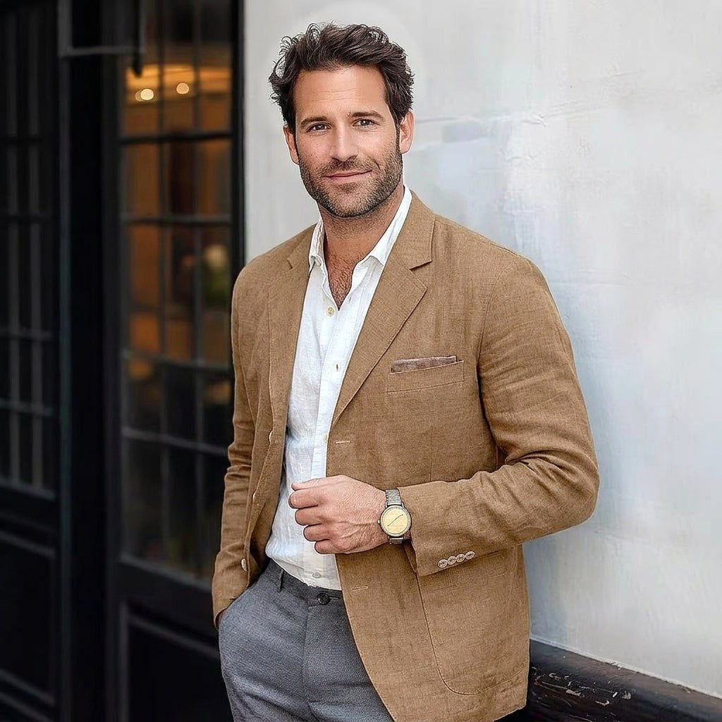 Alexander | Men's Linen Blazer in Smart Casual Style, Lightweight Summer Jacket | The Dress Cellar