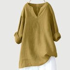 Ashley | Women's Airy Relaxed Short Sleeve Top - Yellow
