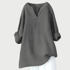 Ashley | Women's Airy Relaxed Short Sleeve Top - Gray