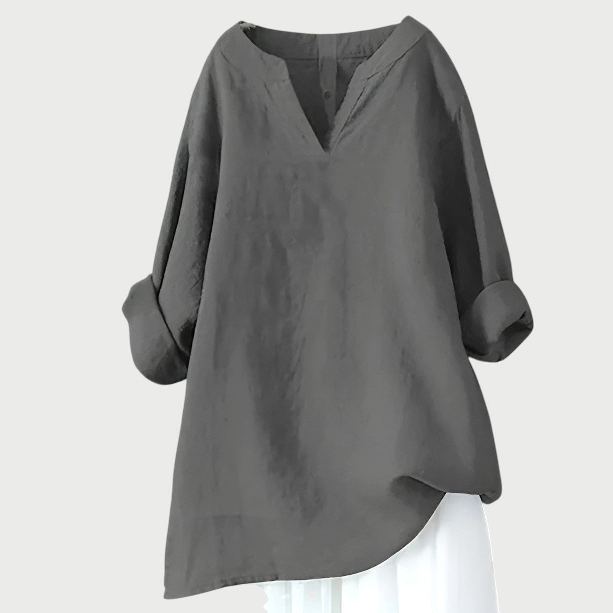 Ashley | Women's Airy Relaxed Short Sleeve Top - Gray