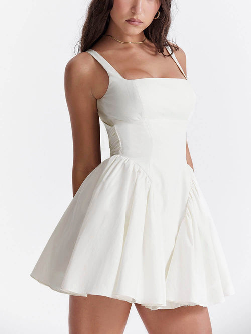 Ashley | Women's Ivory Bow Mini Dress - image 2