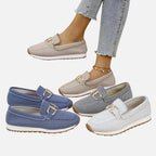 Aubrey | Women's Slip-On Loafer Sneakers, Woven Hybrid Trainers | The Dress Cellar