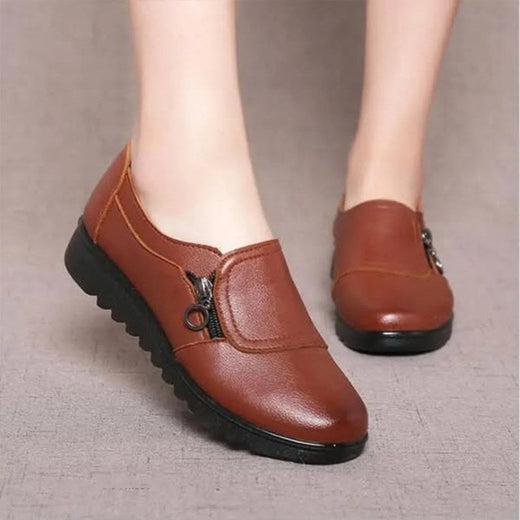 Audrey | Women's Orthopaedic Loafers, Cushioned Slip-On Shoes | The Dress Cellar | Brown